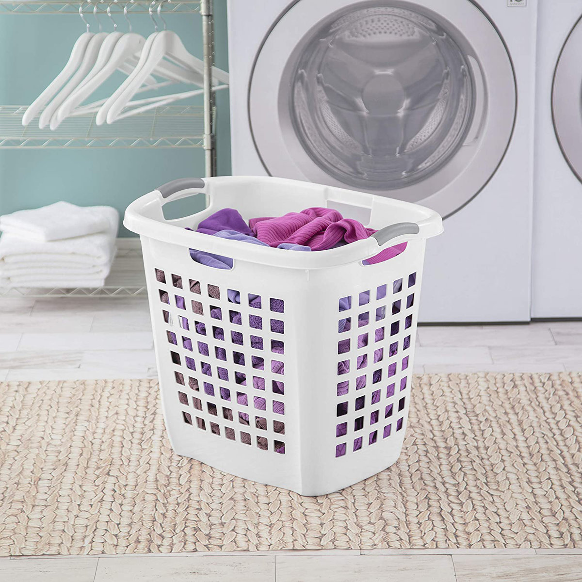 Sterilite Ultra Easy Carry Laundry Hamper, Comfort Handles to Easily Carry Clothes to Laundry Room (Set of 4)